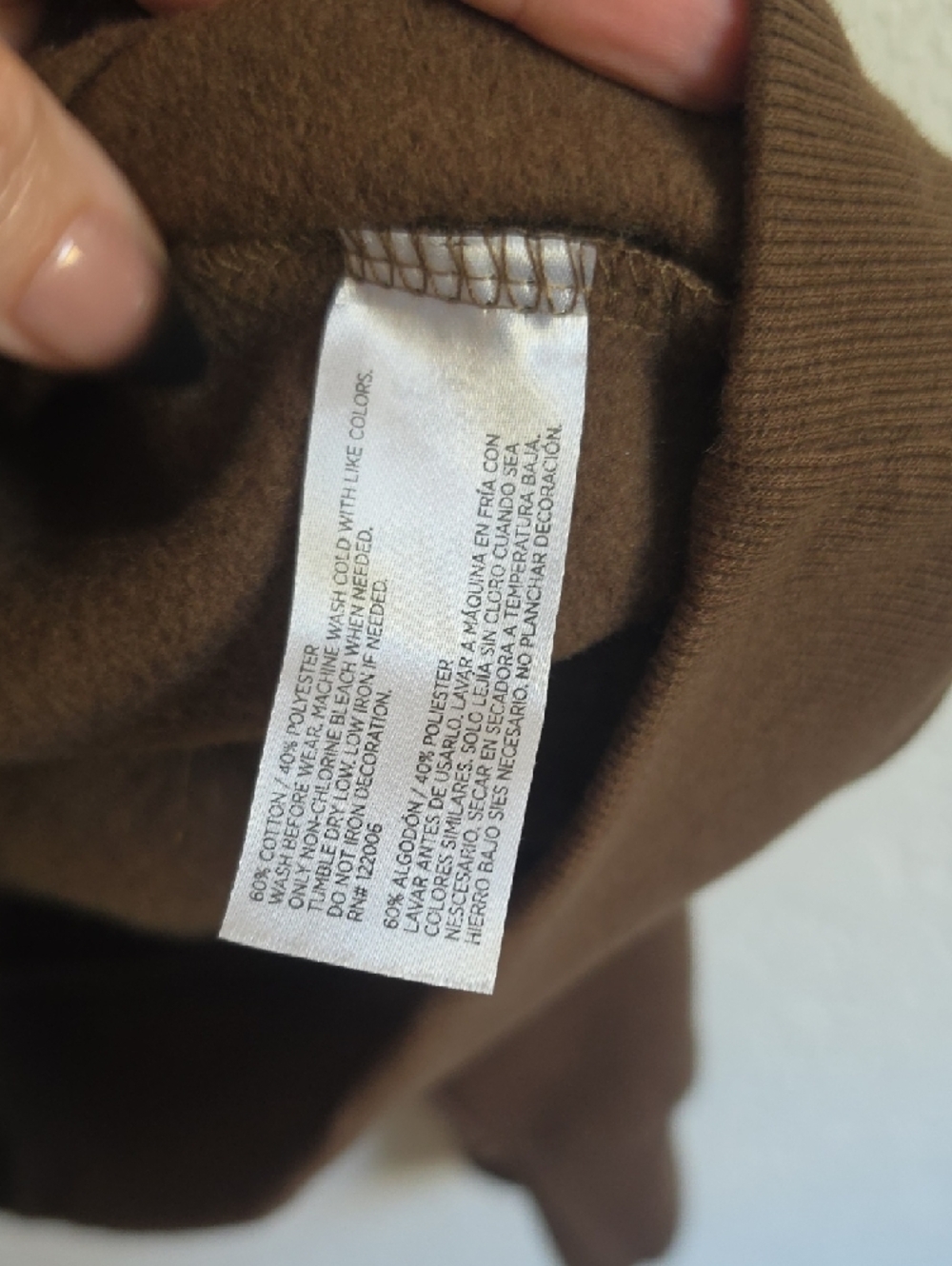 Brown Graphic Crewneck Sweatshirt with Pink Script - Picture 5 of 5
